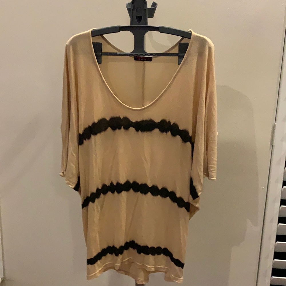 T party black and brown top